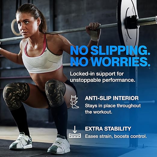 Modvel 7mm Neoprene Knee Sleeves for Men & Women Weightlifting & Powerlifting – Compression Knee Sleeve Support for Squats, Gym, Training – USPA, IPL Approved – Medium Army/green (Pair)