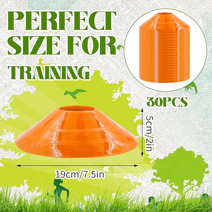 30 Pcs Disc Cones Training Cones Agility Soccer