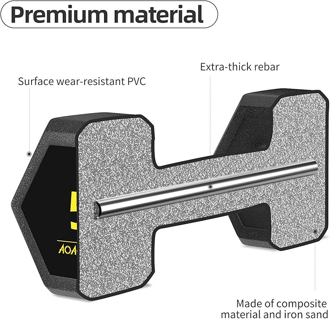 Hex Dumbbells PVC Encase Coating Free Weight Dumbbell Set for Strength Training, Home Gym Fitness and Full Body Workout