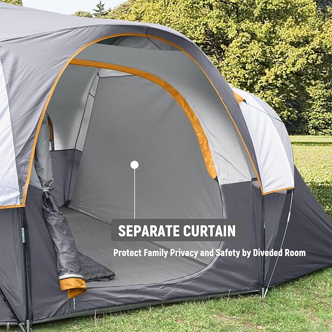 HIKERGARDEN 10 Person Camping Tent - Portable Easy Traveling-14'x11'x74in(H)