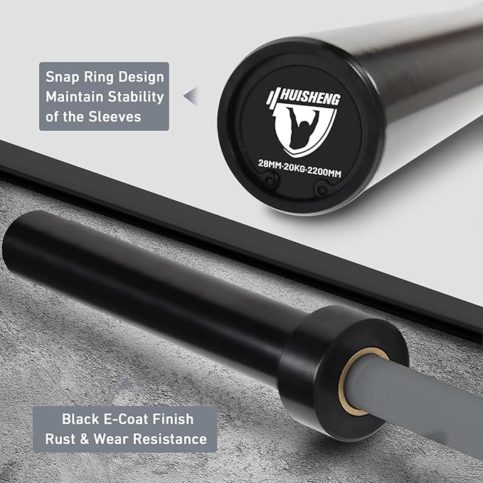 7ft Olympic Barbell for Strength Training and Olympic Weightlifting 500 700 700 1000LBS 1000LBS Capacity 2 Inch