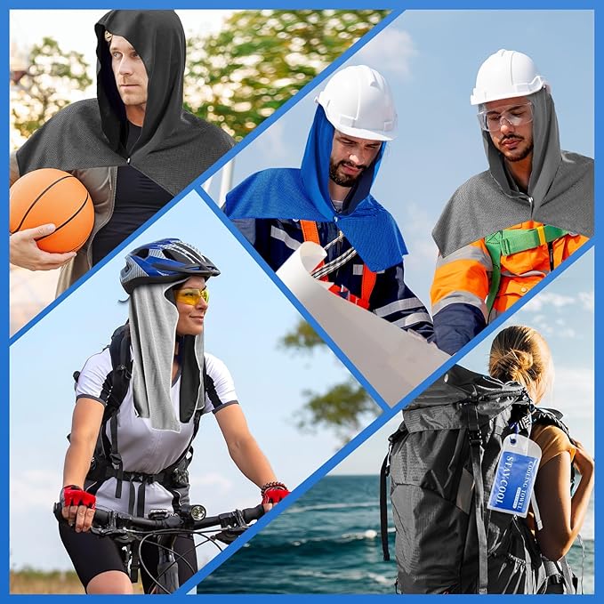3 Pack Cooling Hoodie Towels for Neck and Face 50 Sun