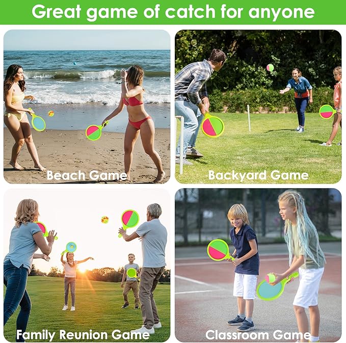 Kids Games Toss Catch Toys : Toss and 6 Paddles 6 Balls 3-12 Toddler 3Pack)
