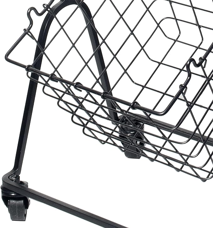 Mikasa Gourmet Basics Rio 3-Tier Rolling Storage Cart for Fruits and Vegetables, 47.75-Inch Metal Stand, Removable Baskets with Wheels, Multi-Tier Produce Organizer - Ideal for Kitchen & Pantry