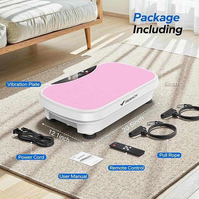 MERACH Vibration Plate Exercise Machine, Vibration Plate with Bluetooth and LED Display, Vibrating Plate Exercise Machine for Women Men, Workout Equipment for Home