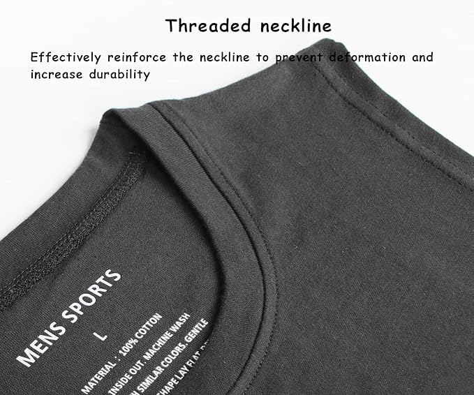 Men's Workout Bodybuilding Tank Tops Athletic Training Gym Shirts Vest Cotton Cut Off Sleeveless Muscle T-Shirt
