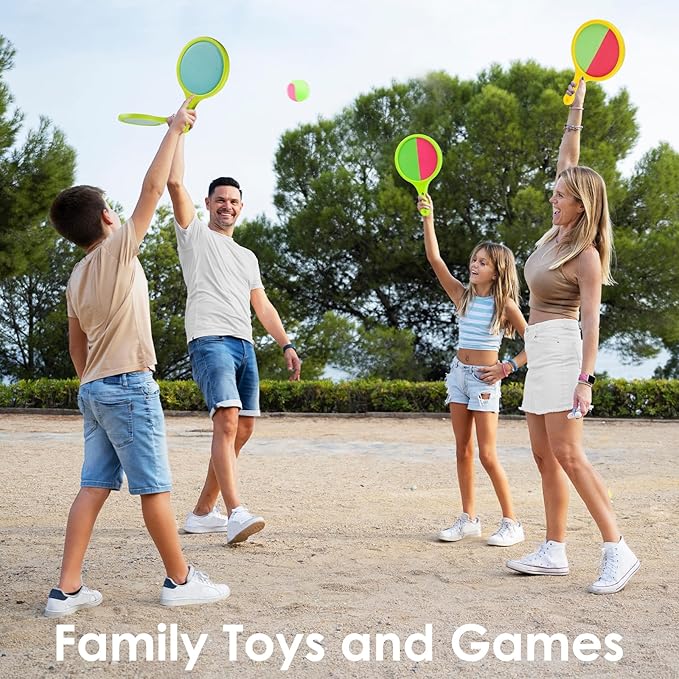 Kids Games Toss Catch Toys : Toss and 6 Paddles 6 Balls 3-12 Toddler 3Pack)