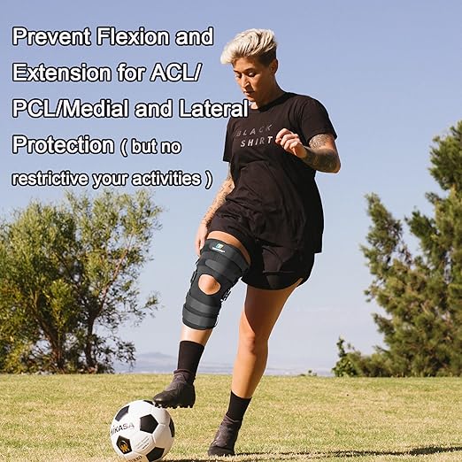 Hinged Knee Brace with Side Stabilizers, Upgraded Knee Support for Women and Men,Plus Size Knee Braces for Knee Pain Relief, Meniscus Tear,Injury Recovery, ACL, MCL, PCL, Arthritis Hyperextension