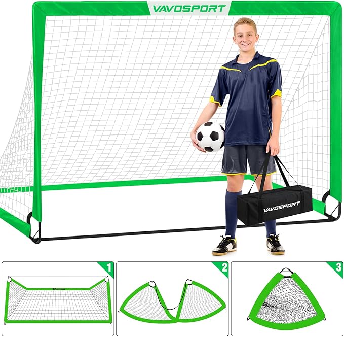 Kids Soccer Goals for Backyard Set - 2 6x4 ft