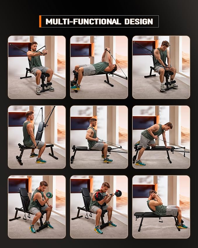 Adjustable Weight Bench Press Set for Full-Body Workout 1000 lbs