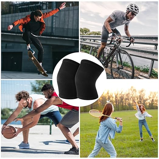 Kids Knee Sleeve Brace 1 Pair Children Knee Support Pad Breathable Elastic Soft Knee Protectors for Kids Child Girls Boys Teens Basketball Volleyball Sports (Medium)
