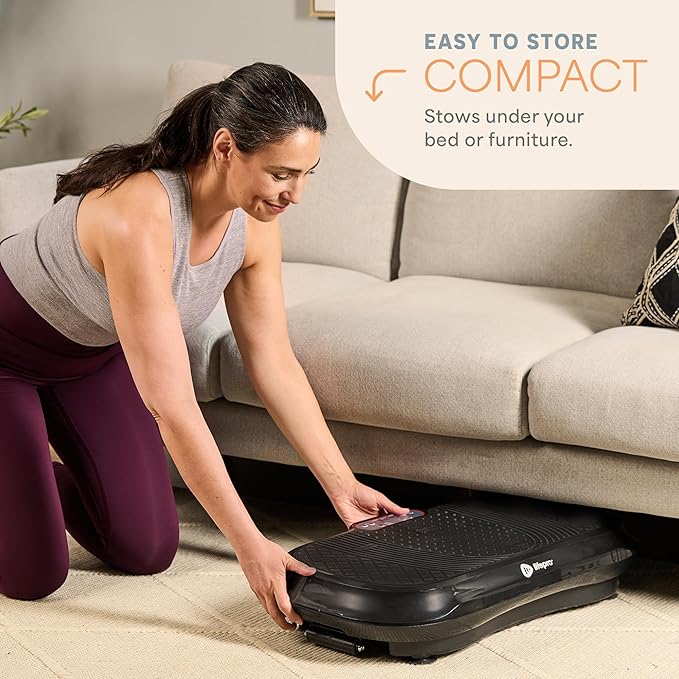 Lifepro Waver Vibration Plate Exercise Machine – High-Intensity Vibration for Muscle Activation, Full-Body Workout Vibrating Platform with Loop Bands, Fitness Equipment for Strength Toning & Fat Loss