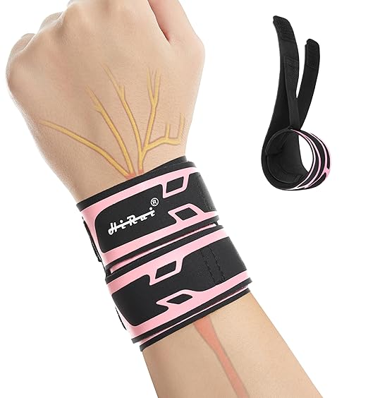 HiRui Wrist Brace Wrist Wrap for TFCC Tears, Ultra-thin Compression Wrist Strap Wrist Support for Workout Basketball Tennis Weightlifting Tendonitis Carpal Tunnel Syndrome-Adjustable (Pink, 1 Pack)