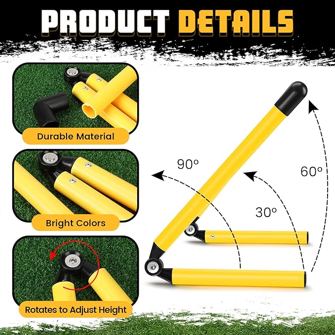 8 Pcs Adjustable Speed Training Hurdles 6" 9" 12" Speed