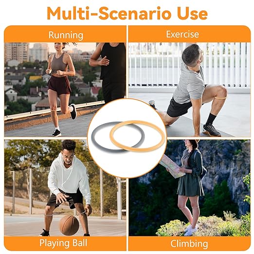 4Pcs Patella Bands Basketball, Silicone Fine Knee Bands for Knee Pain, Elastic Patellar Tendon Support Strap, Fixed Leg Patella Band Knee Brace Rings for Jumpers Running Hiking Running