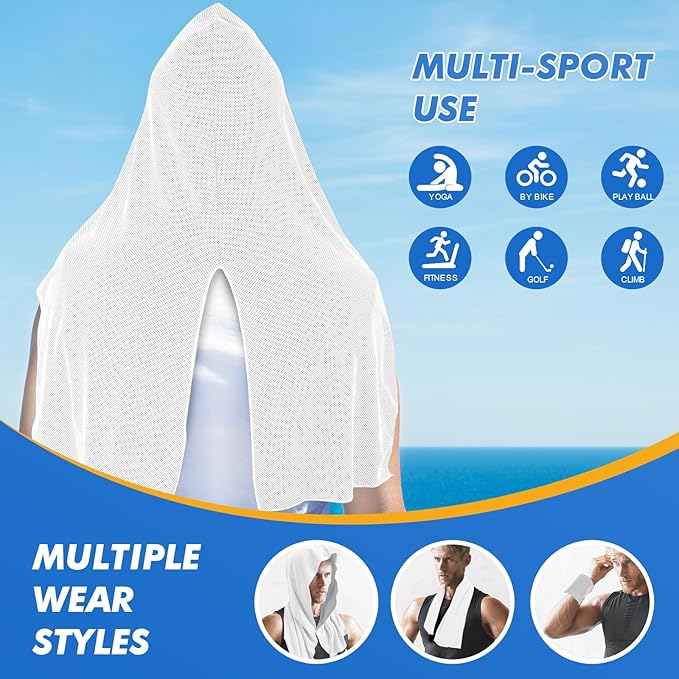 3 Pack Cooling Hoodie Towels for Neck and Face 50 Sun