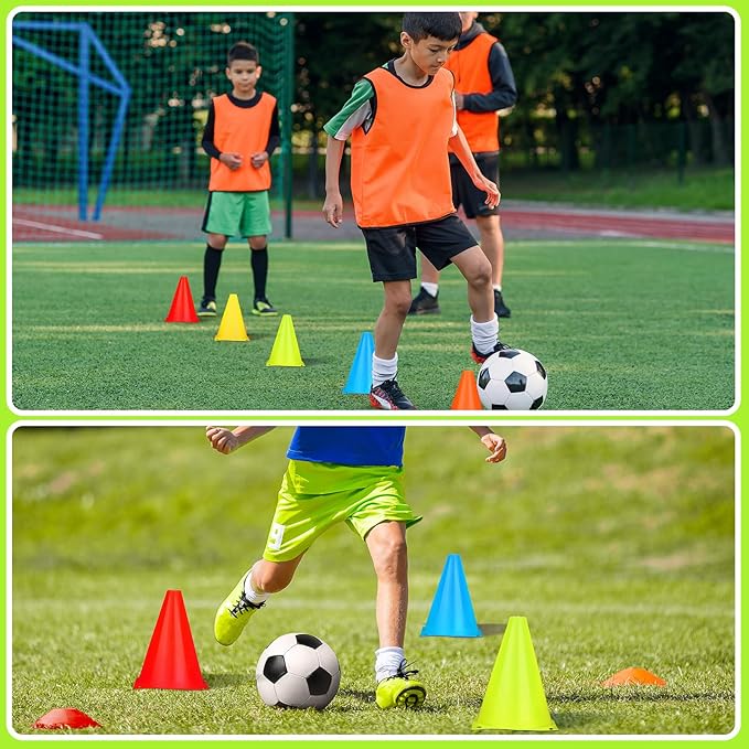 Hiboom 50 Pack Cones Sports Training Set 30 Pcs 7 Inch 20 Pcs