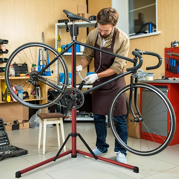 Heavy Duty Electric Bike Repair Stand Max 110 lbs, Portable Aluminum Bicycle Stand Manintenance Workstand,Suitable for Any BIke, Heavy E-Bike, Mountain Bike and Road Bike etc