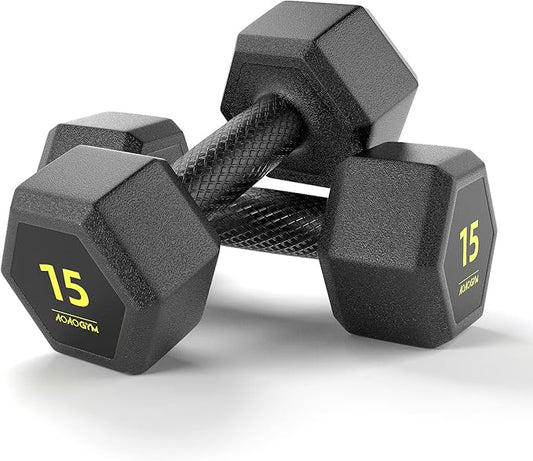 Hex Dumbbells PVC Encase Coating Free Weight Dumbbell Set for Strength Training, Home Gym Fitness and Full Body Workout