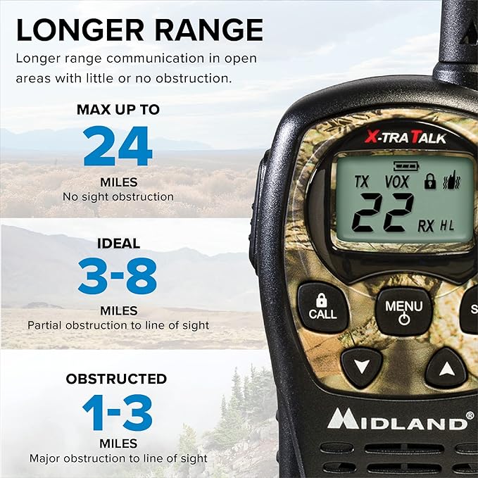 Midland LXT535VP3 FRS Walkie Talkie - Long Range 2 Radios)
