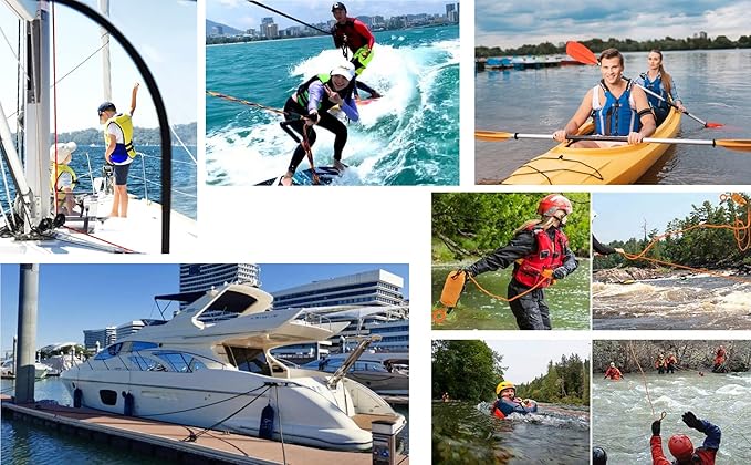 1/4 in (6mm) x 32 Ft (10Meter) Marine Floating Rope for Boating, Fishing, Rafting, Camping, Hiking, Hunting, Anchor, Mooring, Dock Lines, Kayak, Canoe, Rescuing Reflective Orange