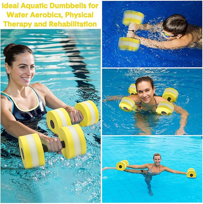 5 Pcs Aquatic Exercise Set Including 2 Ankle Swimming Weights 2 Lightweight Aquatic Exercise Dumbbells and Swim Belt Pool Exercise Equipment for Aquatic Aerobics Exercise
