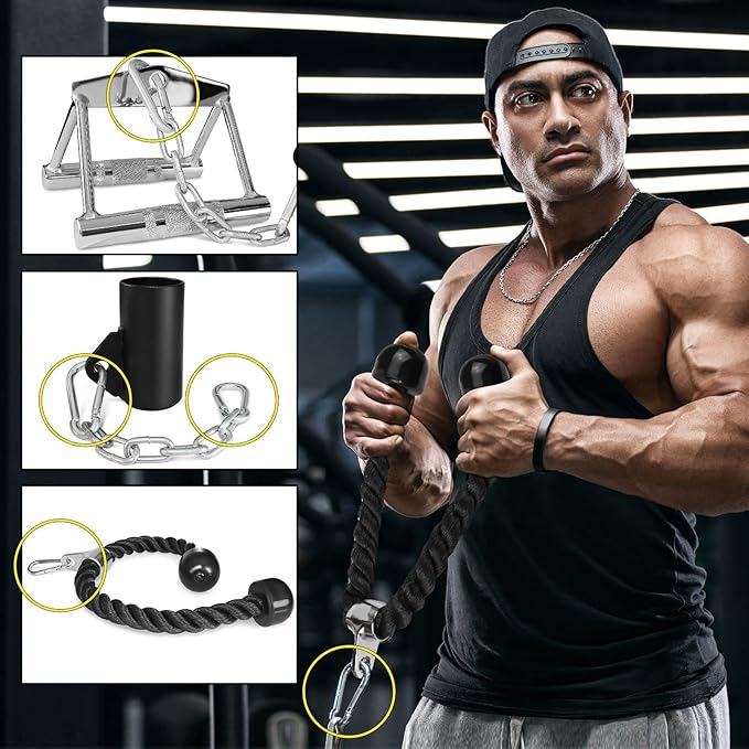 A2ZCARE LAT Pull Down Cable Machine Attachment - Cable Machine Accessories for Home Gym with Multi Option