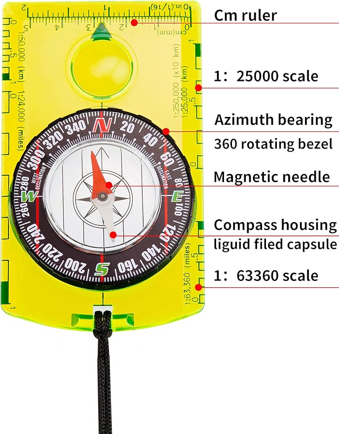 4 Pieces Orienteering Compass Hiking Backpacking Compass Scouts