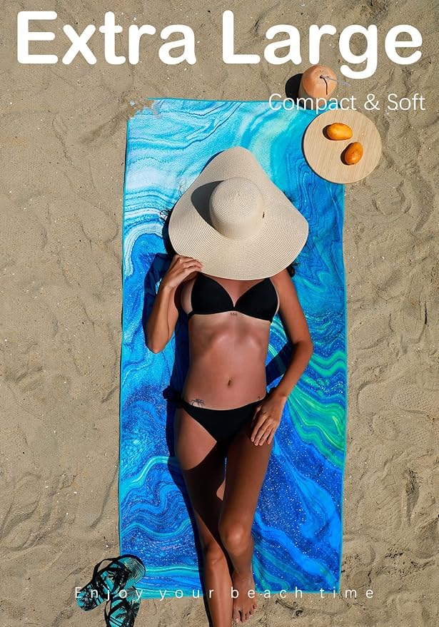 Microfiber Lightweight Beach Towel Sand Free Quick Dry