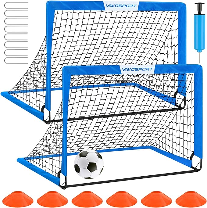 Kids Soccer Goals for Backyard Set - 2 4' x 3' Portable