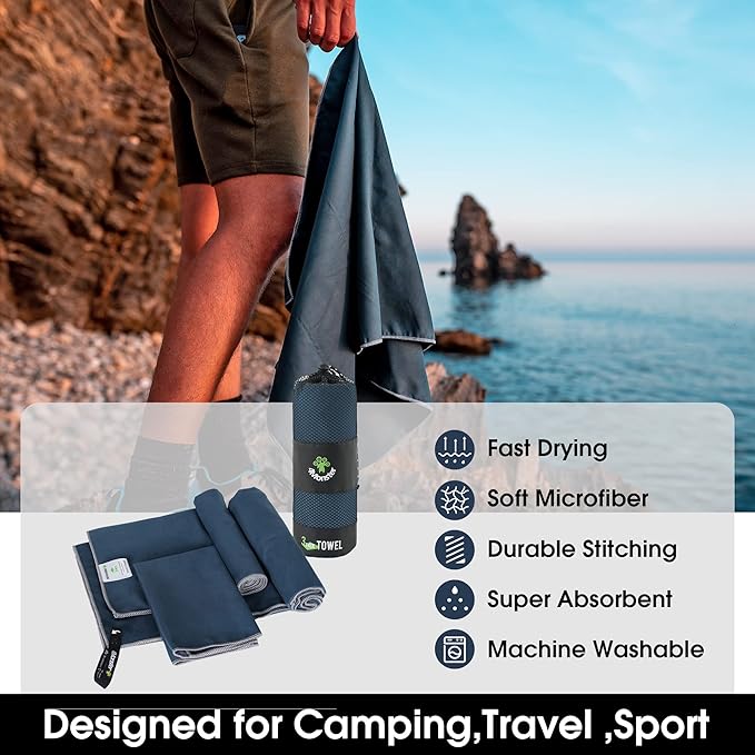 4Monster Camping Towels 3 Size at 1 Pack