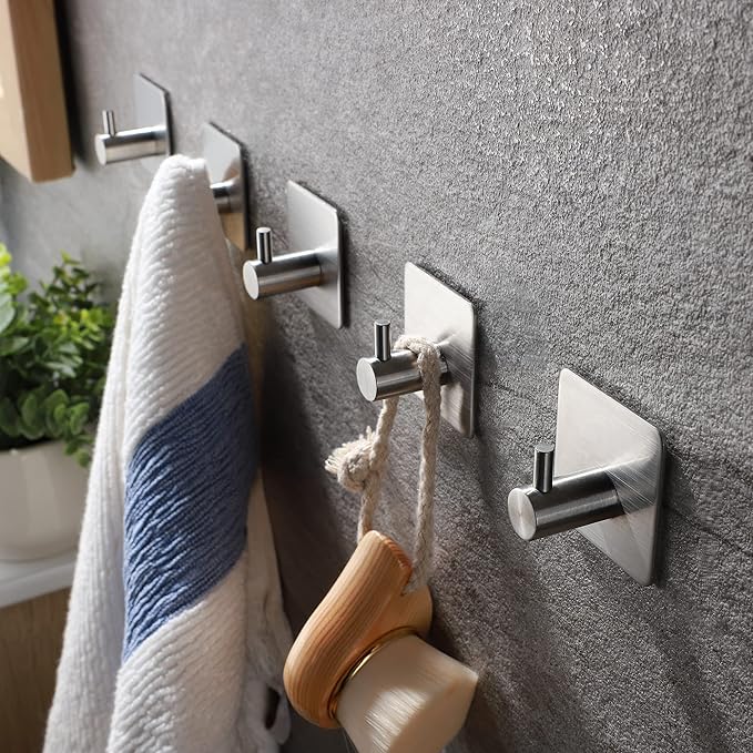 Adhesive Towel Hooks - Self Adhesive Robe Hooks 304 Stainless