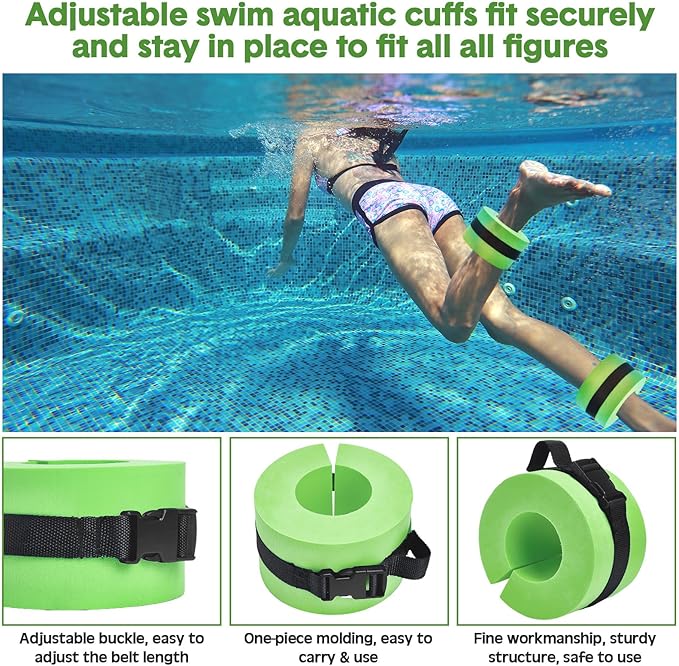 5 Pcs Aquatic Exercise Set Including 2 Ankle Swimming Weights 2 Lightweight Aquatic Exercise Dumbbells and Swim Belt Pool Exercise Equipment for Aquatic Aerobics Exercise