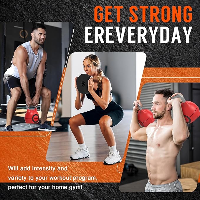 7-in-1 Adjustable Kettlebell, Quick-Adjust Kettlebell for Strength Training, 5-44 LBS Adjustable Weights for Home Gym