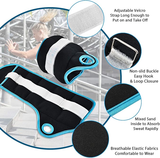 2/3/4/6/8 LBS Pair Adjustable Wrist/Ankle Weights