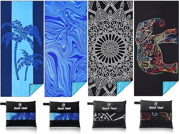 4 Pack Lightweight Thin Beach Towel Oversized 71"x32"