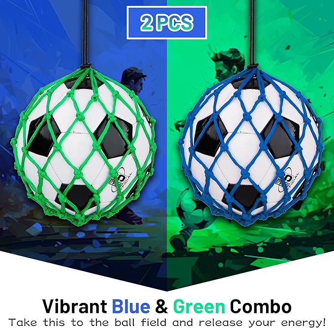 2PCS Soccer Ball Net Soccer Training Equipment 3, 4, 4, 5, 5, Vibrant