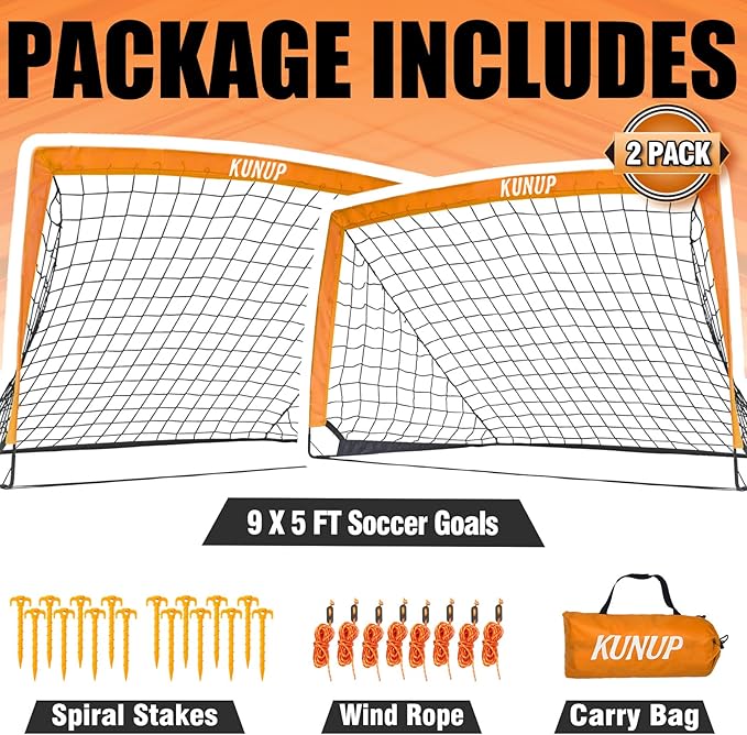 Kids Soccer Goals for Backyard 5×3, 6×4, 6×4, 9×5FT 9×5FT 2 2 Pieces