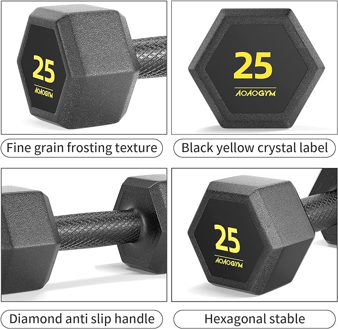 Hex Dumbbells PVC Encase Coating Free Weight Dumbbell Set for Strength Training, Home Gym Fitness and Full Body Workout