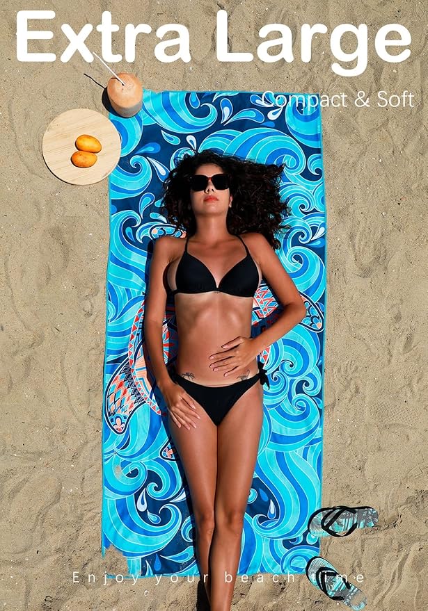 Microfiber Lightweight Beach Towel Sand Free Quick Dry