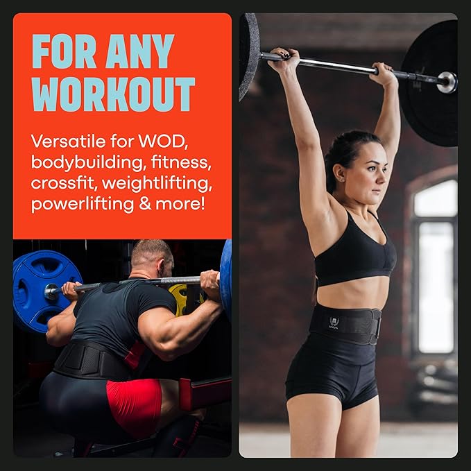 Mava Sports Weightlifting Belt for Men and Women, Weight Belt with Chain for Pullup, Gym Lifting Belt for Powerlifting, Squat, Bodybuilding, Heavy Duty Steel, Workout Belt with Comfortable Support