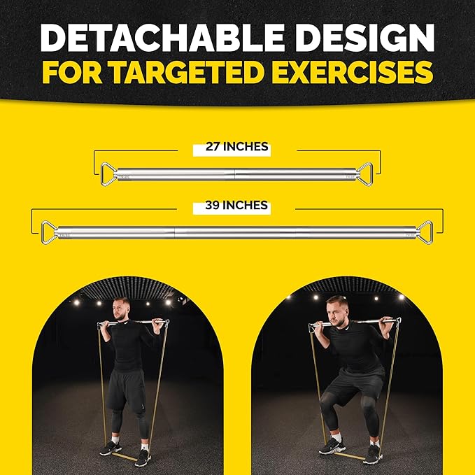 Heavy Duty Steel Resistance Band Bar - Portable