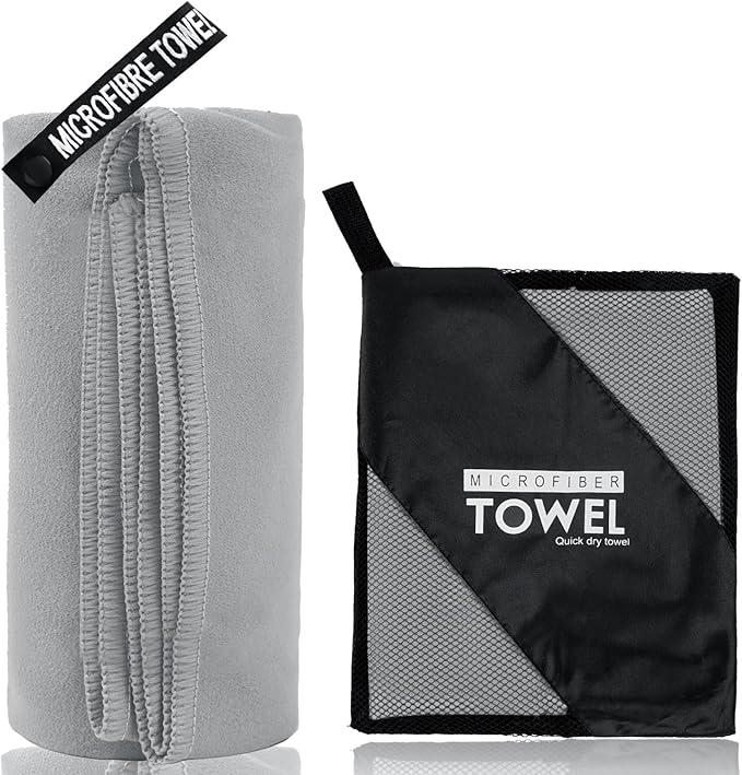 Microfiber Travel Towel (XL:30"×60" -Gray)