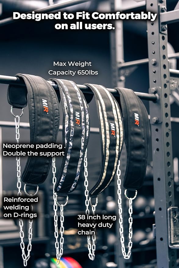 Mir Dip belt With 36" - 38" chain 500lbs - 650lbs weight