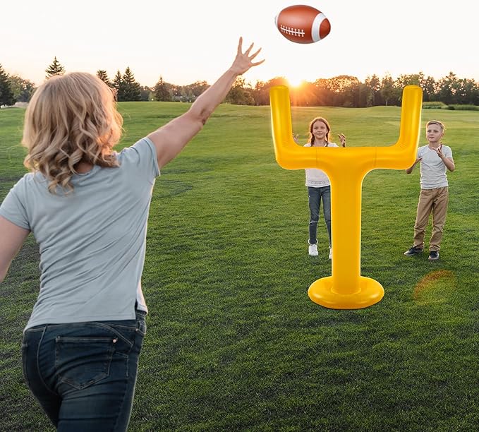 Meooeck 2 Pcs 70.8'' Inflatable Jumbo Football Set 8 Footballs