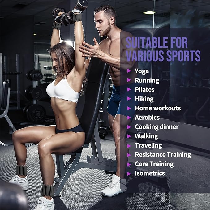 Ankle Weights for Women Set of 2 (1Lb Each)