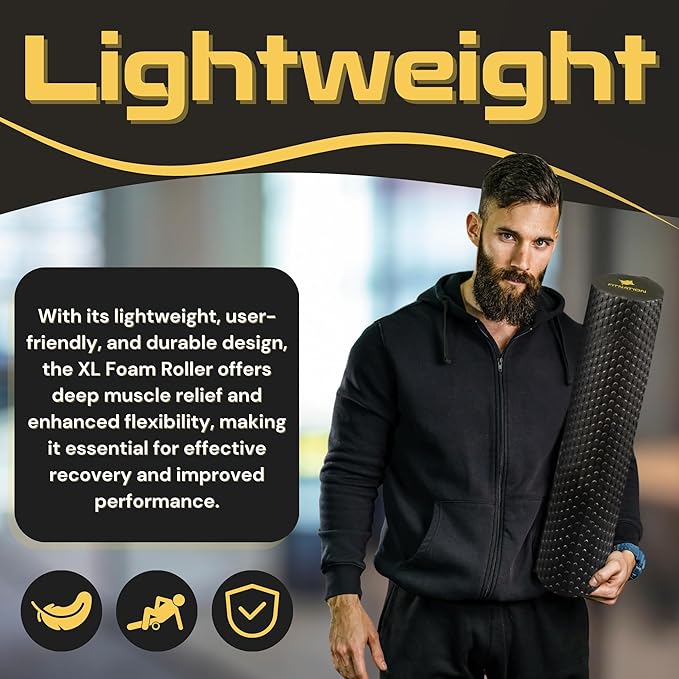 High-Density Foam Roller – Deep Tissue Muscle Massage 24" Textured (60 x 15 cm)