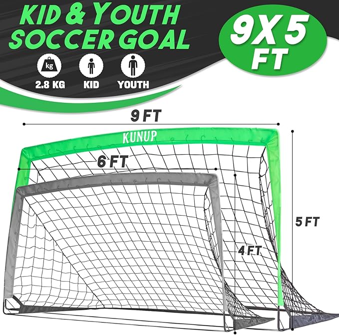 Kids Soccer Goal for Backyard 5×3, 6×4, 6×4, 9×5FT 9×5FT Easy