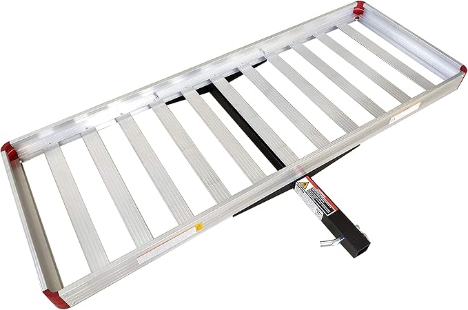 MaxxHaul 60" x 22" Aluminum Cargo Carrier Rack Basket for Luggage for SUV Truck Car Van - 500 lbs. Capacity, Silver