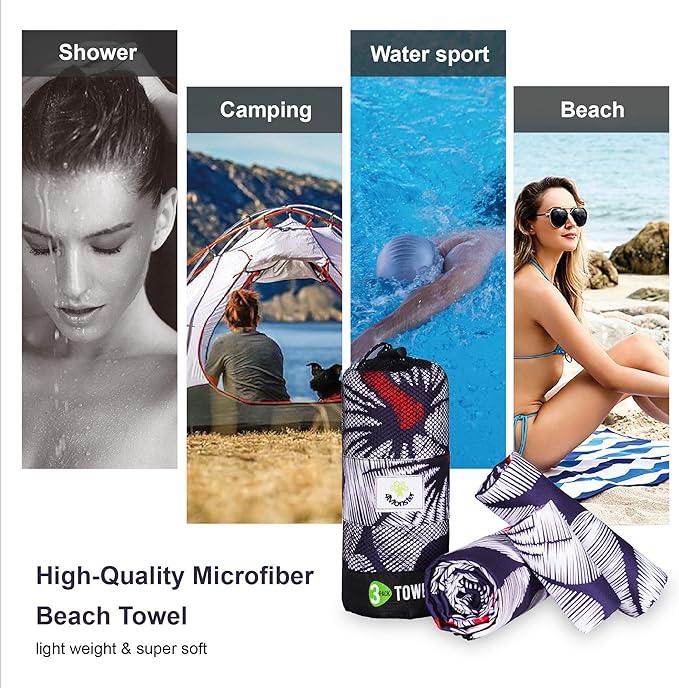 4Monster Camping Towels 3 Size at 1 Pack